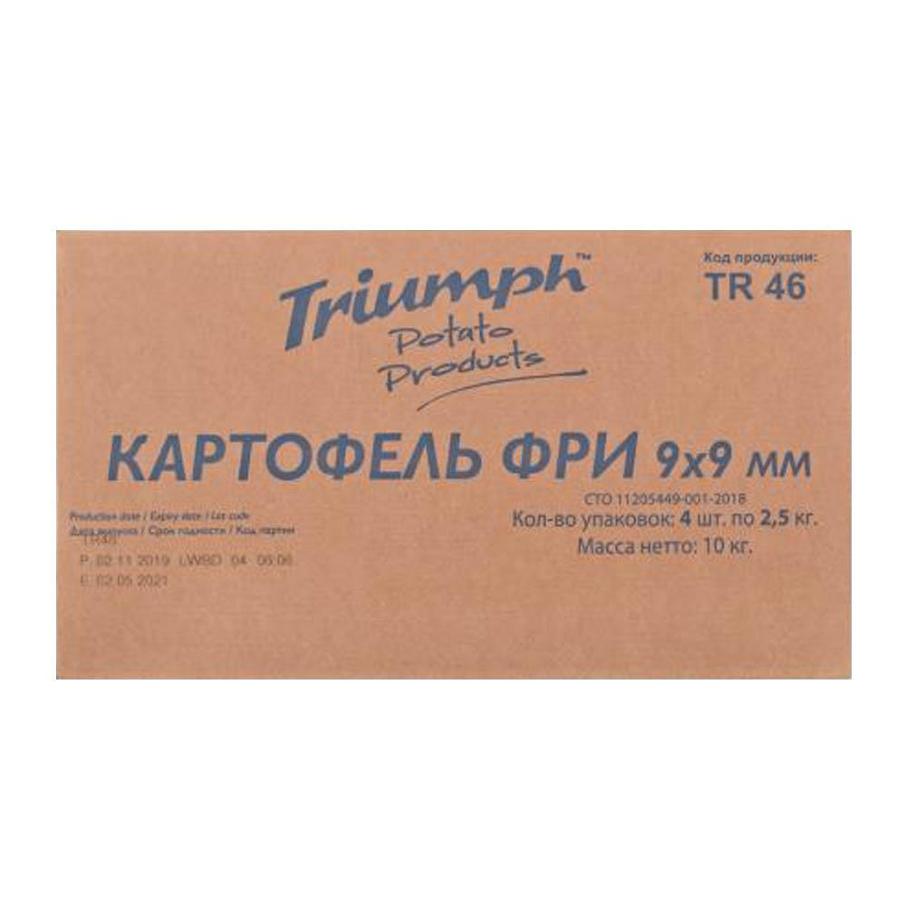 Картофель фри Triumph без панировки быстрозамороженный 9 x 9мм, 2.5кг
