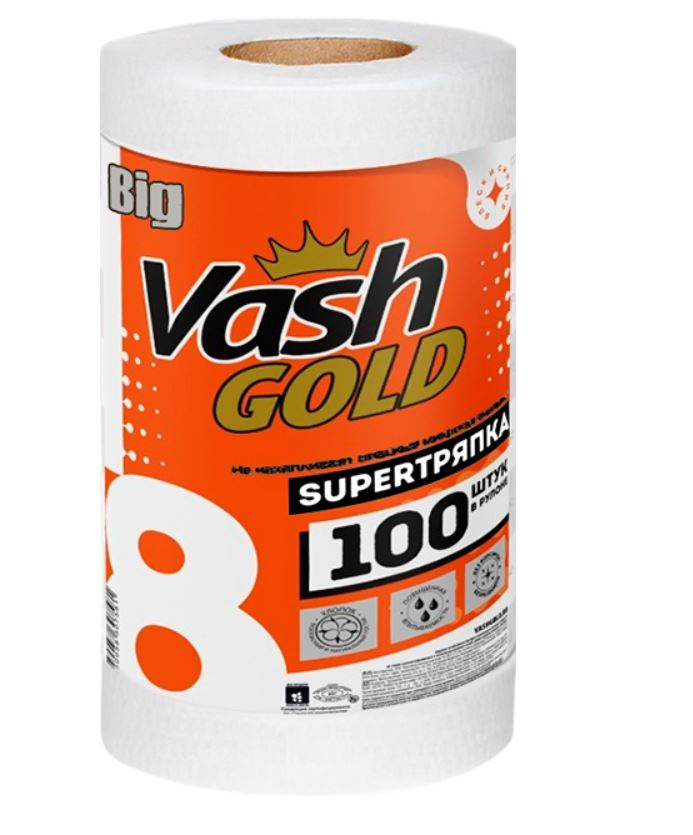 Тряпка в рулоне Vash Gold Big, 100л