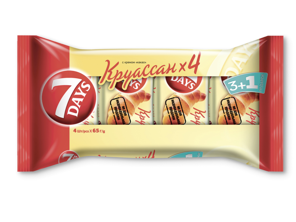 Круассан 7 Days с кремом Какао, 4*65г