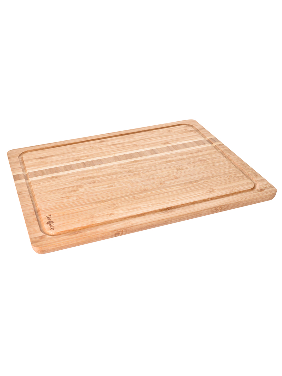 Доска разделочная бамбук со скошенными краями 39x30x1.8 cм,