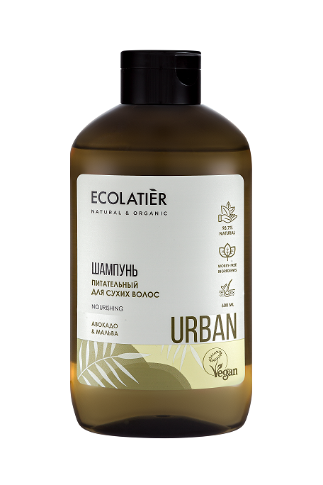Шампунь Ecolatier питательный для сухих волос авокадо-мальва, 600мл