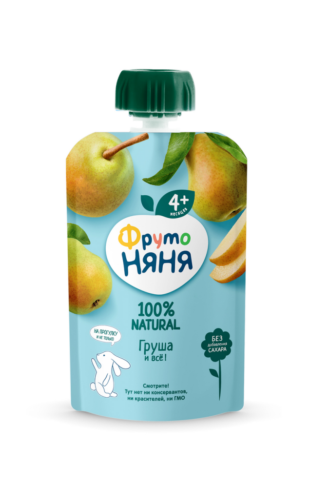 Пюре ФрутоНяня гипоаллергенное из груш для детей с 4 месяцев, 90г