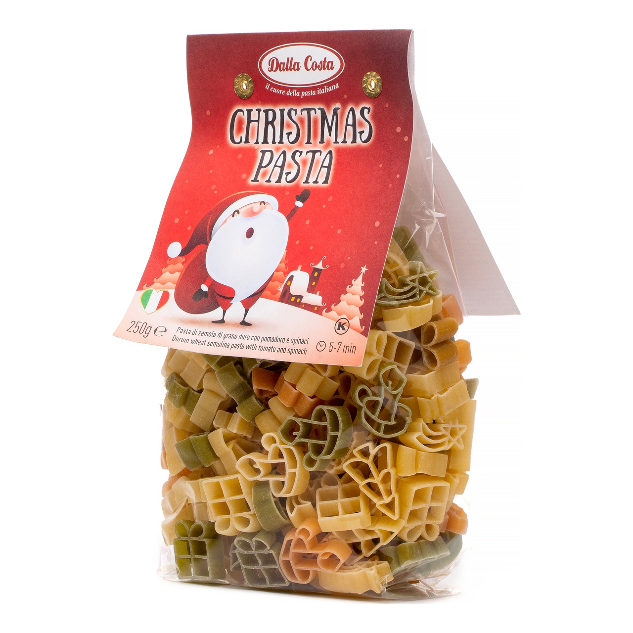 Паста Dalla Costa Рождество томаты-шпинат, 250г