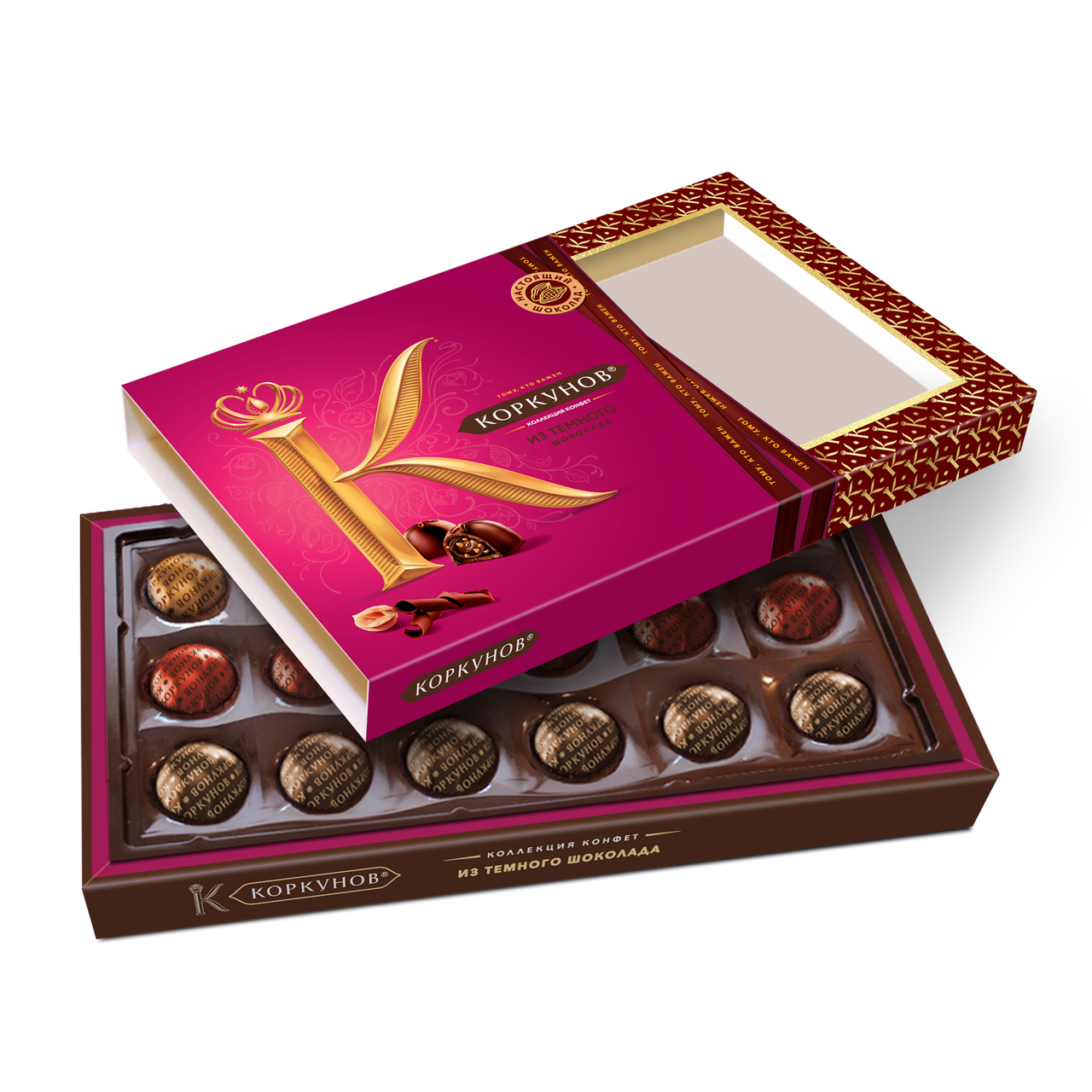 Конфеты A.Korkunov темный шоколад ассорти, 165г Конфеты A.Korkunov темный шоколад ассорти, 165г