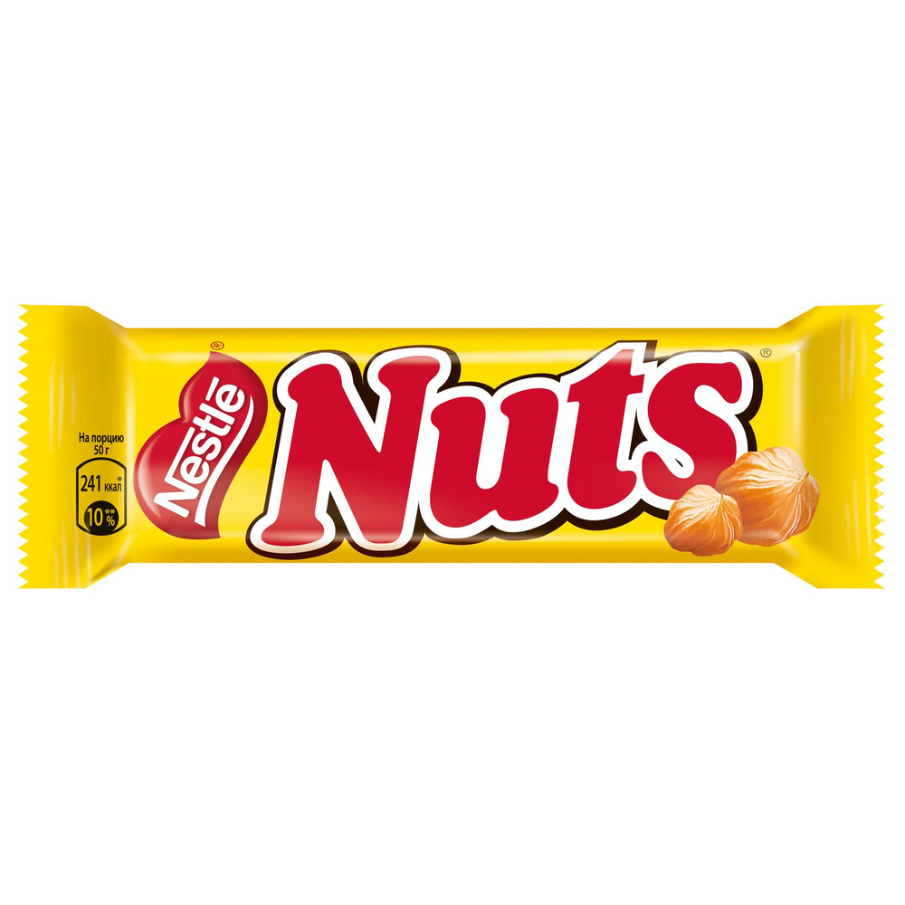 Шоколадный батончик Nuts Цельный фундук 50 г
