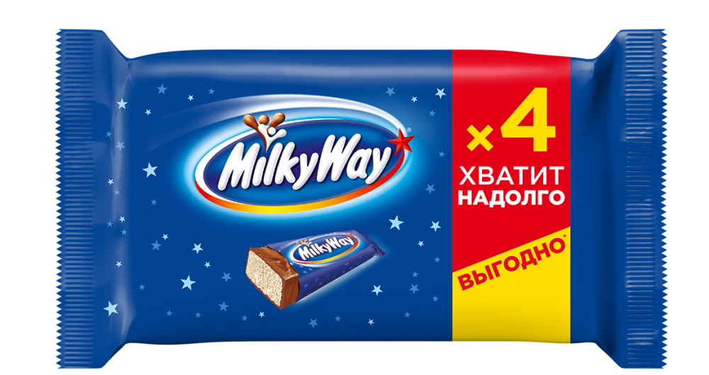 Шоколадный батончик Milky Way молочный с суфле 26 г x 4 шт