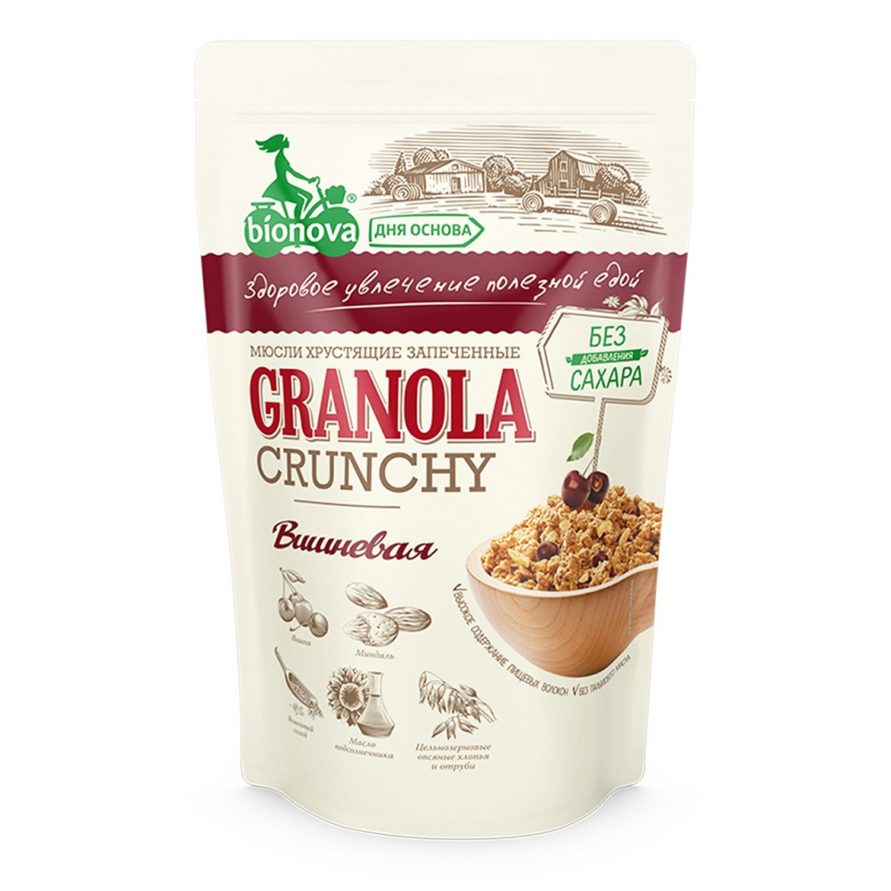 Мюсли Bionova хрустящие запеченные Вишневые 400 г