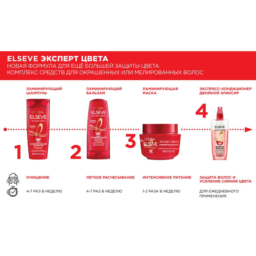 Шампунь-уход L’Oreal Paris Elseve Цвет и блеск для окрашенных или мелированных волос 400 мл