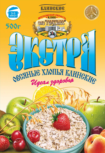 Хлопья овсяные Клинские экстра, 500г