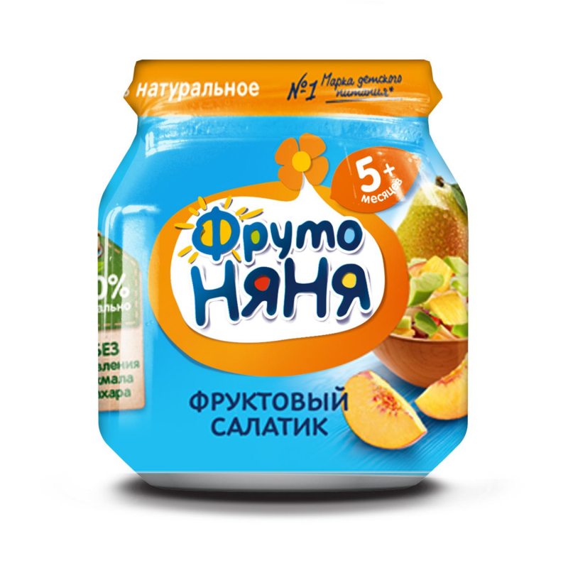 Пюре ФрутоНяня Фруктовый салатик для детей с 5-ти месяцев, 100г