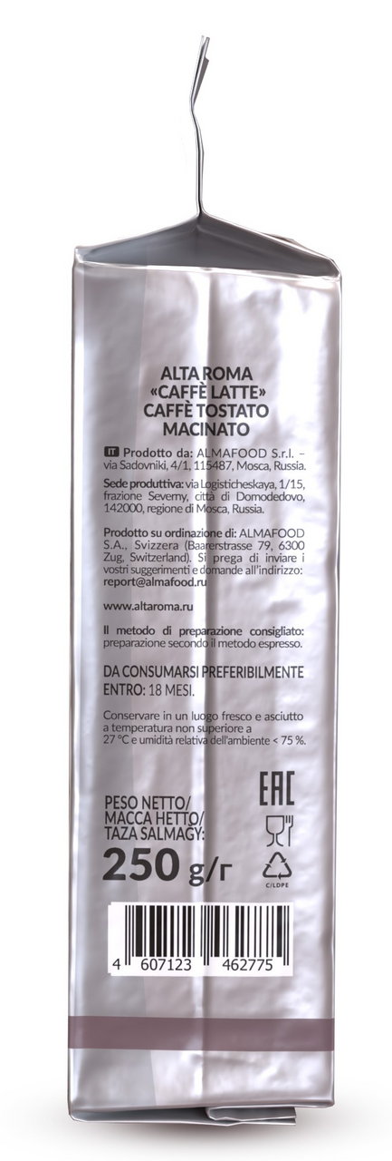 Кофе Alta Roma Caffe Latte молотый, 250г