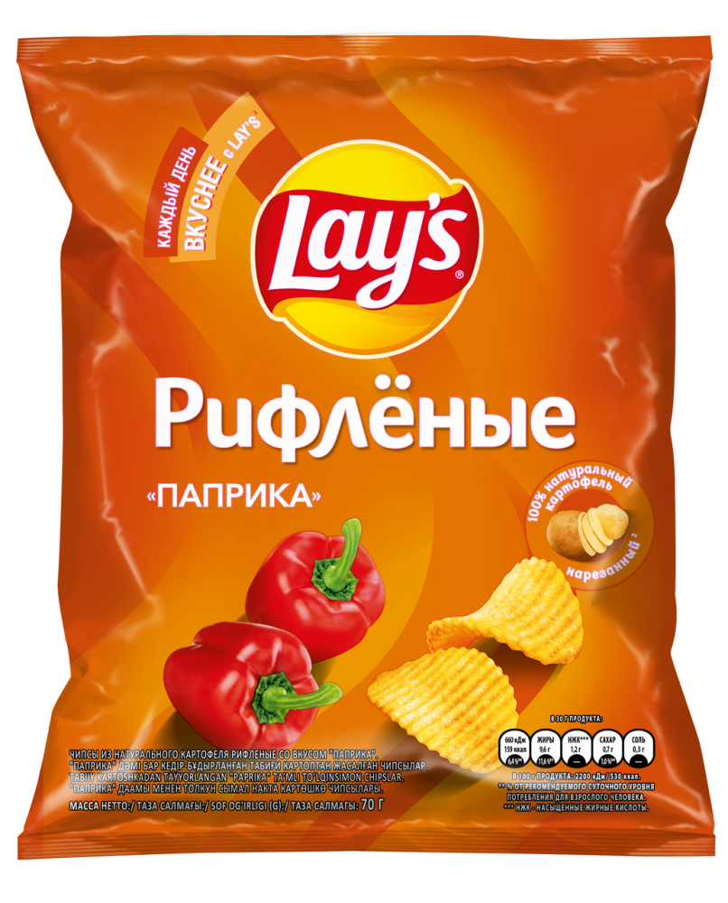 Чипсы Lay's рифленые Паприка, 70г
