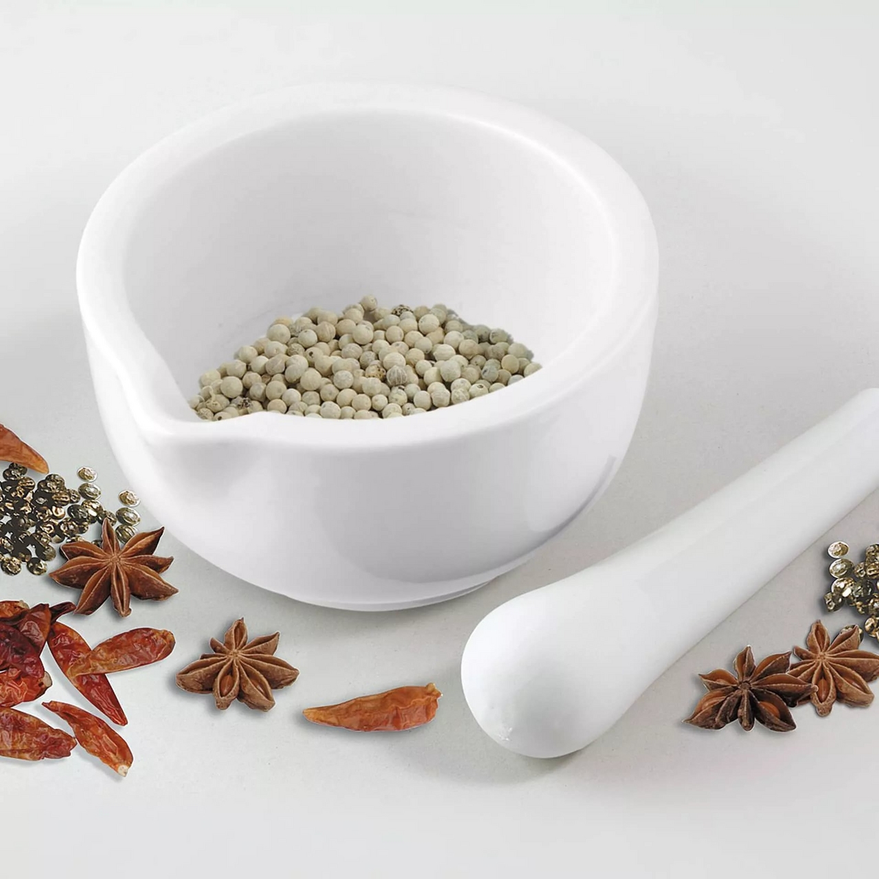 Ступка с пестиком Fackelmann фарфор 11.5 x 6.5см, 350мл