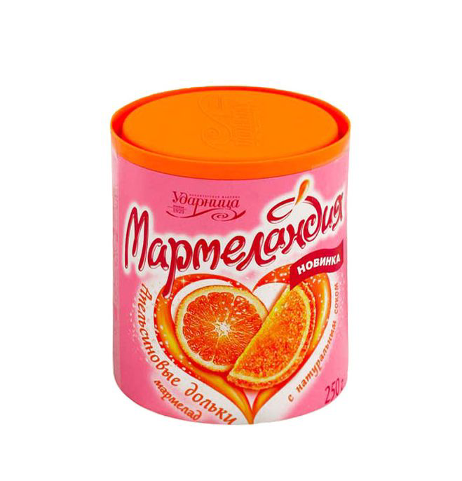 Мармелад Ударница "Мармеландия" апельсиновые дольки с натуральным соком 250г