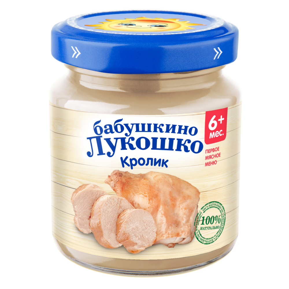 Пюре Бабушкино Лукошко кролик, 100г