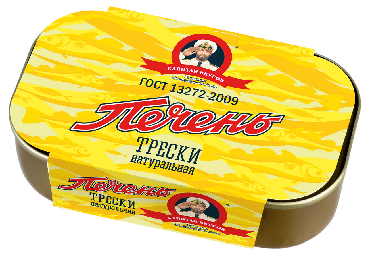 Печень трески Капитан Вкусов натуральная, 115г