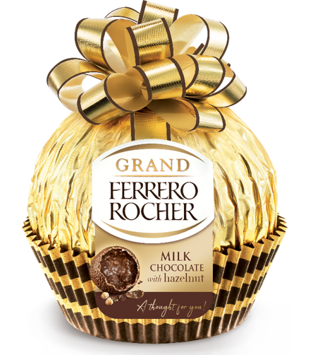 Шоколад фигурный Ferrero Rocher Grand молочный с лесным орехом, 125г