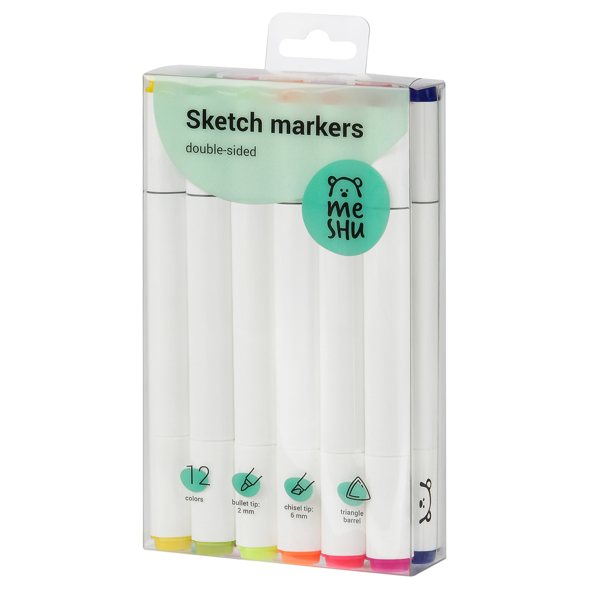 Набор маркеров Meshu для скетчинга 12 цветов