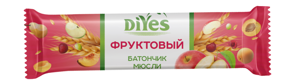 Батончик-мюсли DiYes фруктовый, 25г