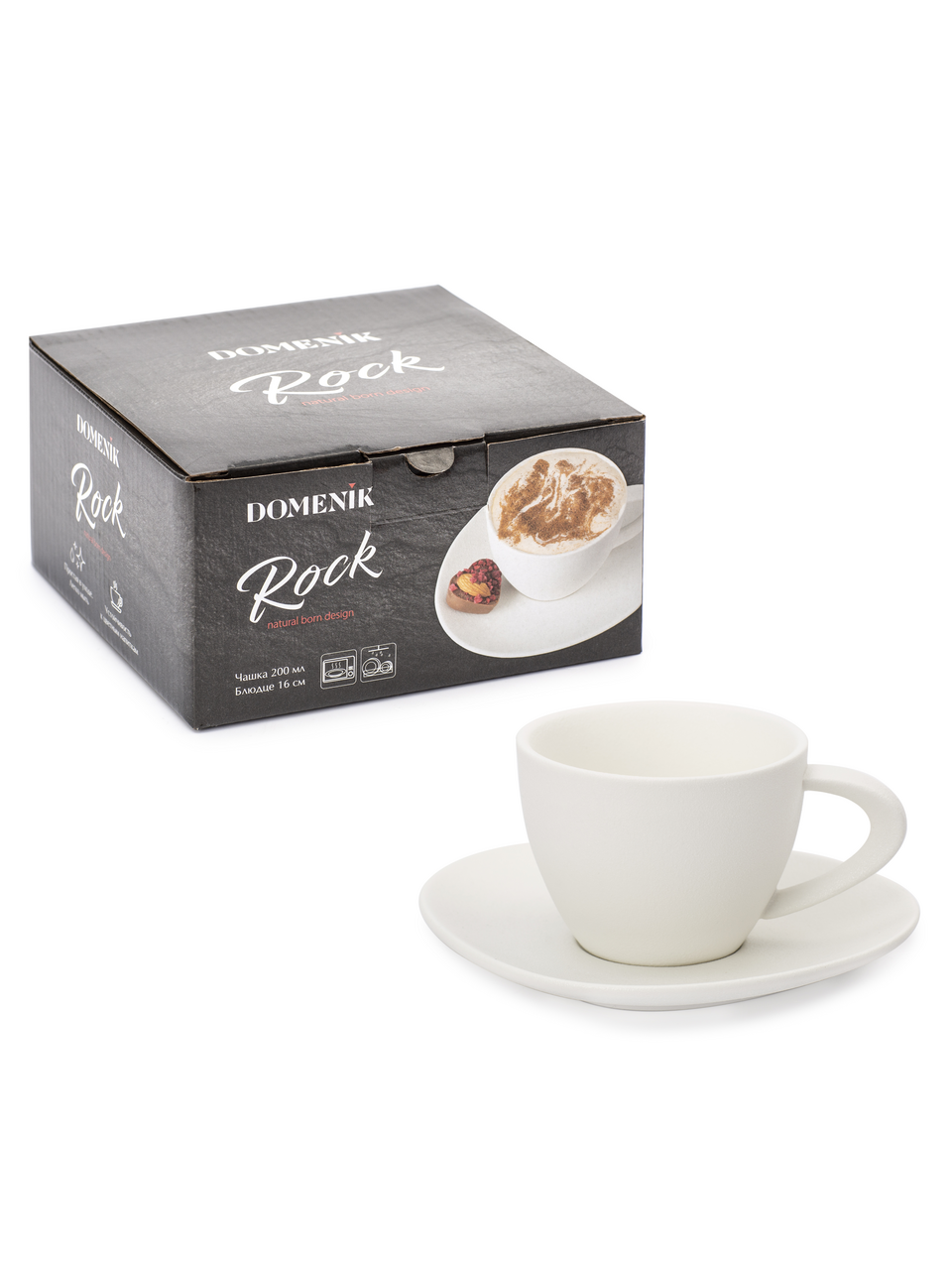 Пара чайная Domenik Rock White, 200мл