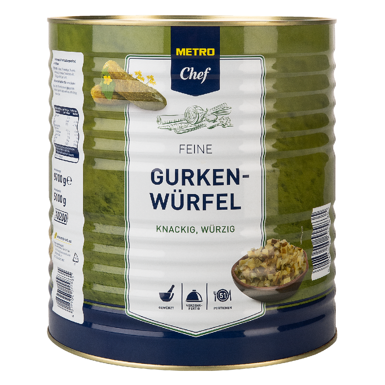 METRO Chef Огурцы маринованные кубики, 10л