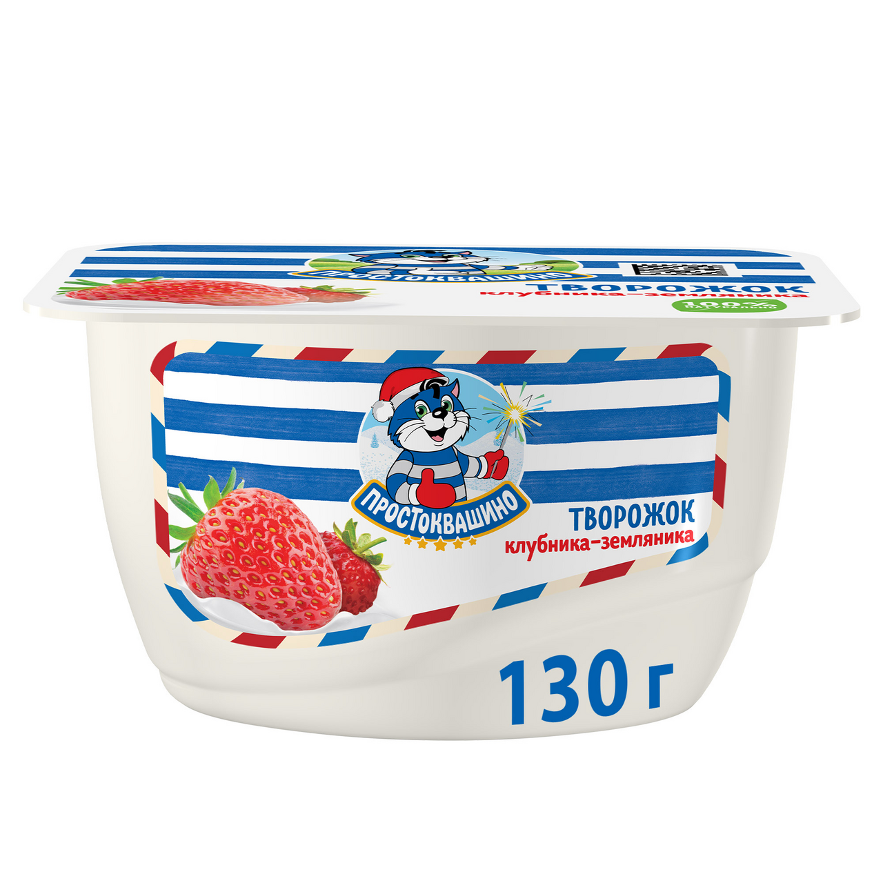 Продукт творожный Простоквашино клубника-земляника 3.6%, 130г