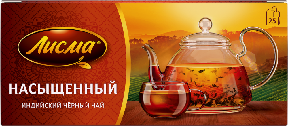 Чай Лисма насыщенный пакетированный (1.8г x 25шт), 45г