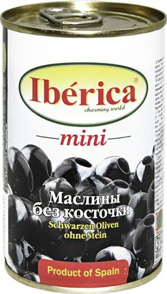 Маслины Iberica mini черные без косточки 300г