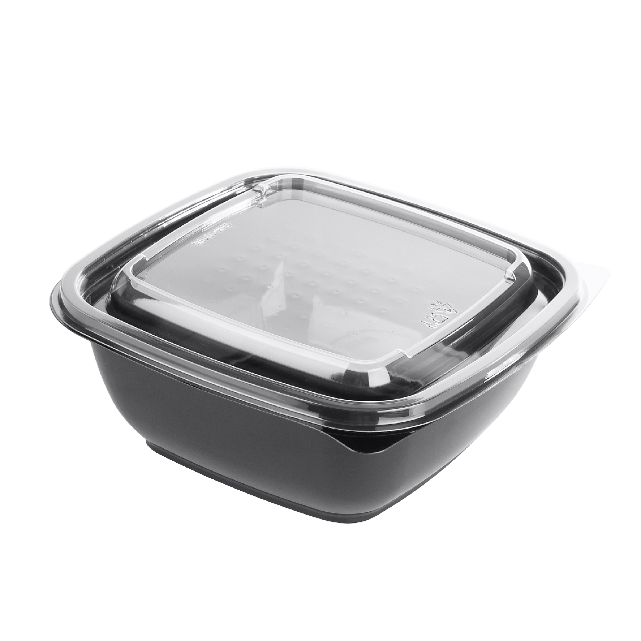 Контейнер + крышка D144 мм черный пластик 750 мл 50 шт