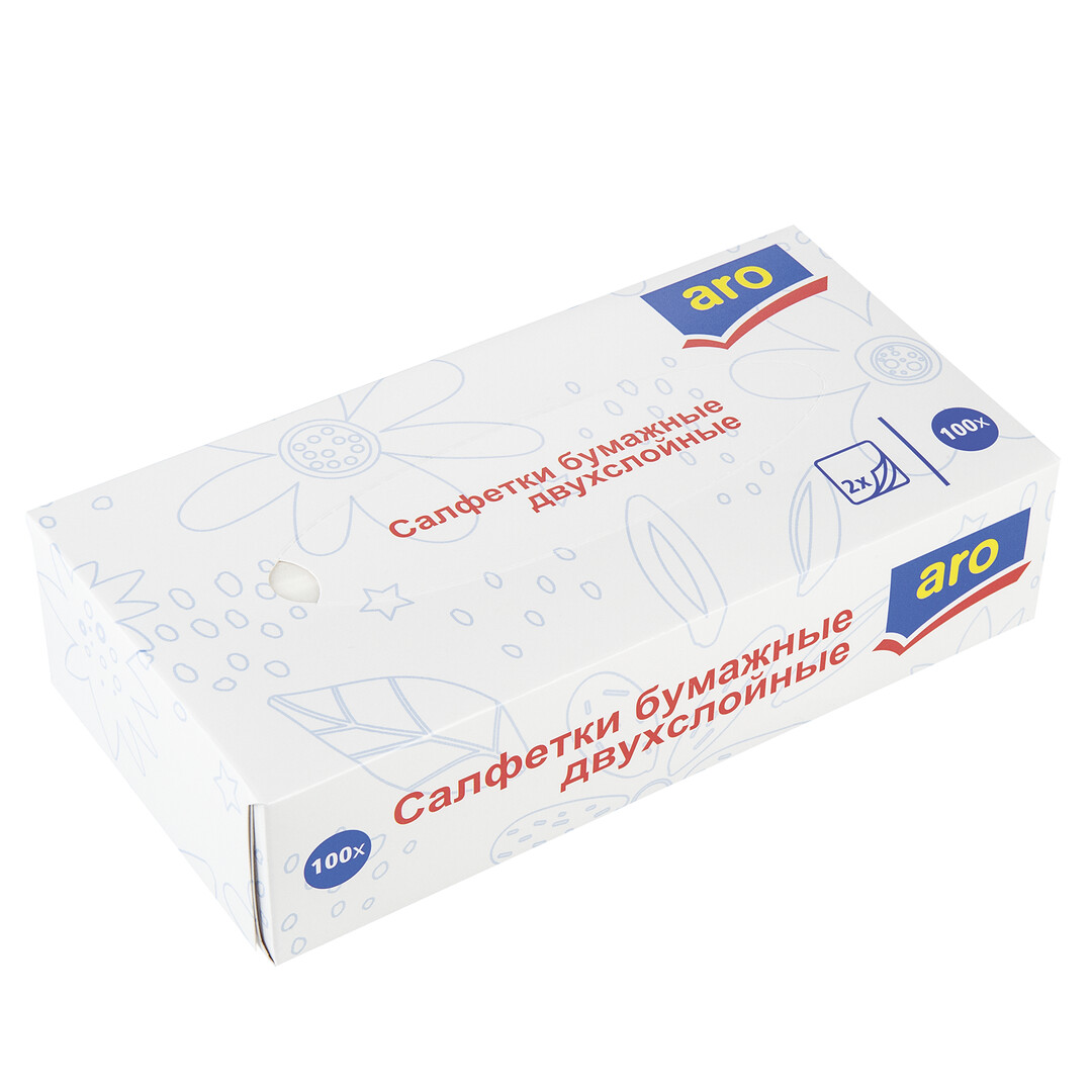 Салфетки бумажные 2-слойные Фасоль 100 шт