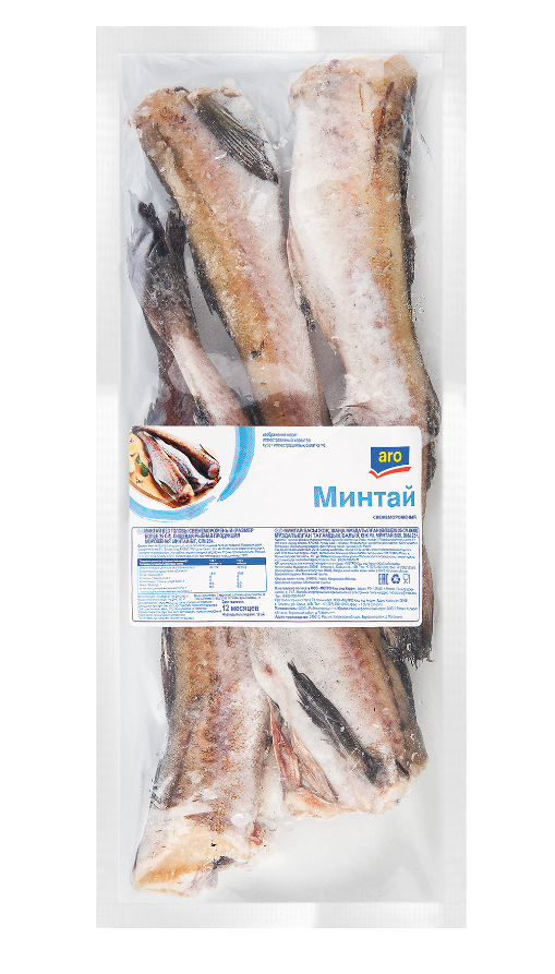 Минтай Aro замороженный без головы ~800 г