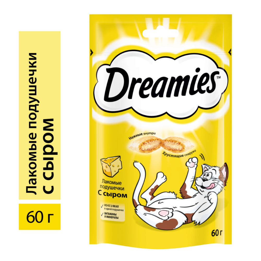 Лакомство Dreamies подушечки с сыром для взрослых кошек 60 г