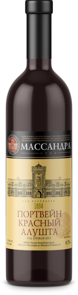 Портвейн Массандра Алушта красный ликерный, 0.75л