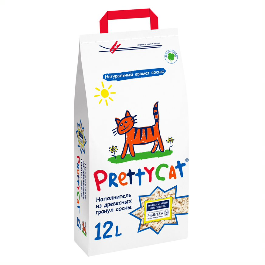 Наполнитель для кошачьего туалета PrettyCat впитывающий древесный, 12л