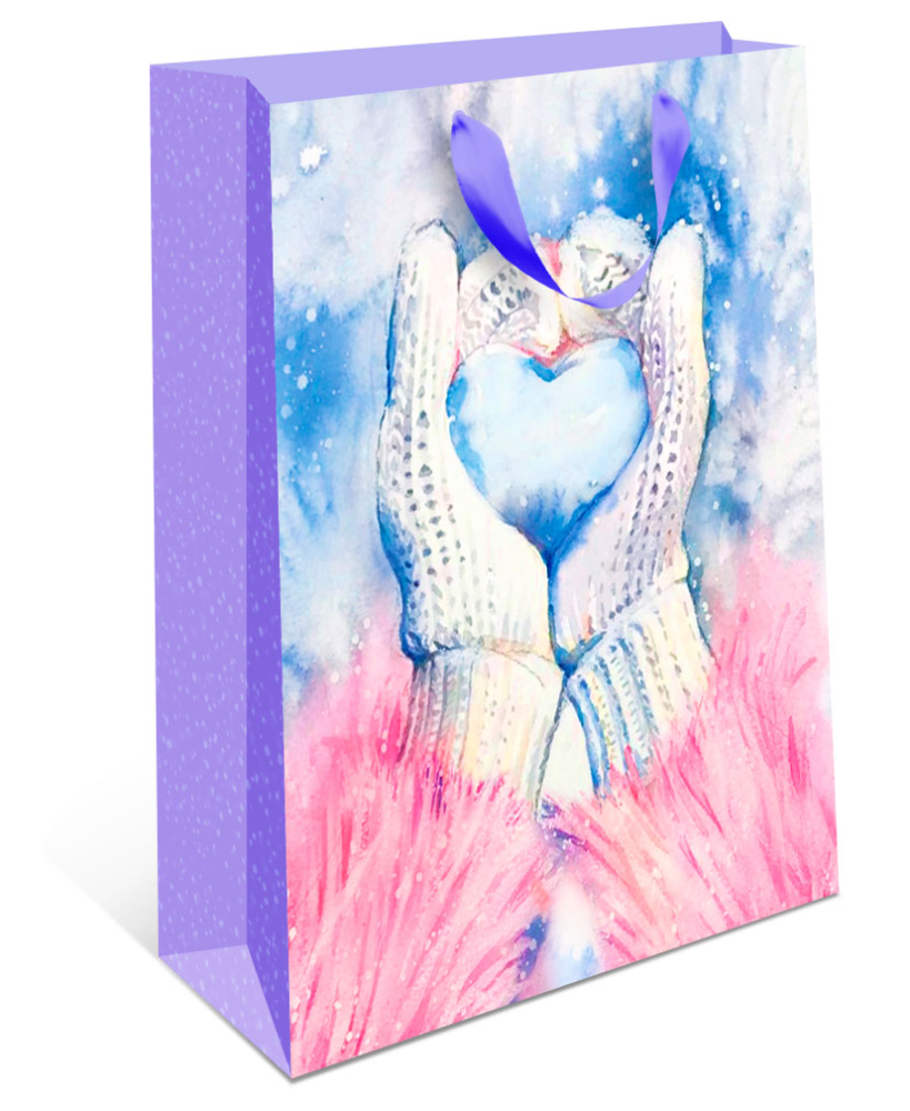 Сумка бумажная Арт и Дизайн с лентой Новый Год, 24 x 20см Сумка бумажная Арт и Дизайн с лентой Новый Год, 24 x 20см