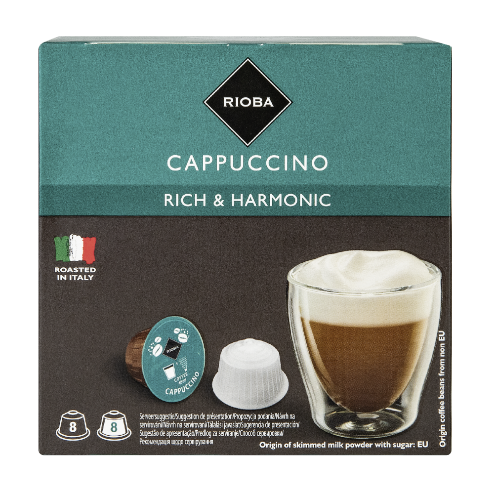 RIOBA Кофе в капсулах Dolce Gusto Capuccino 8 порций 16 капсул, 192г