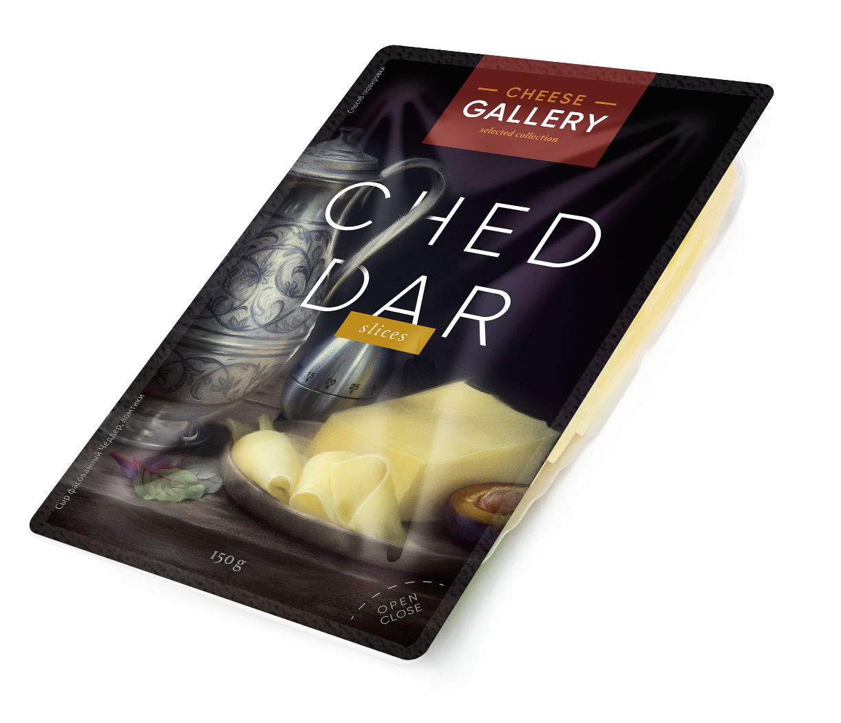 Сыр полутвердый Cheese Gallery Чеддер нарезка 50% 150 г