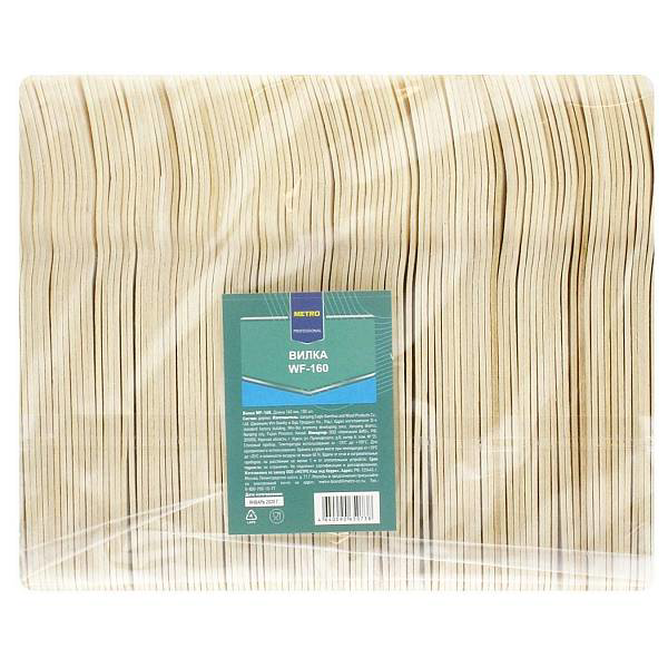 Вилка Metro Professional WF-160 деревянная 16 см 100 шт