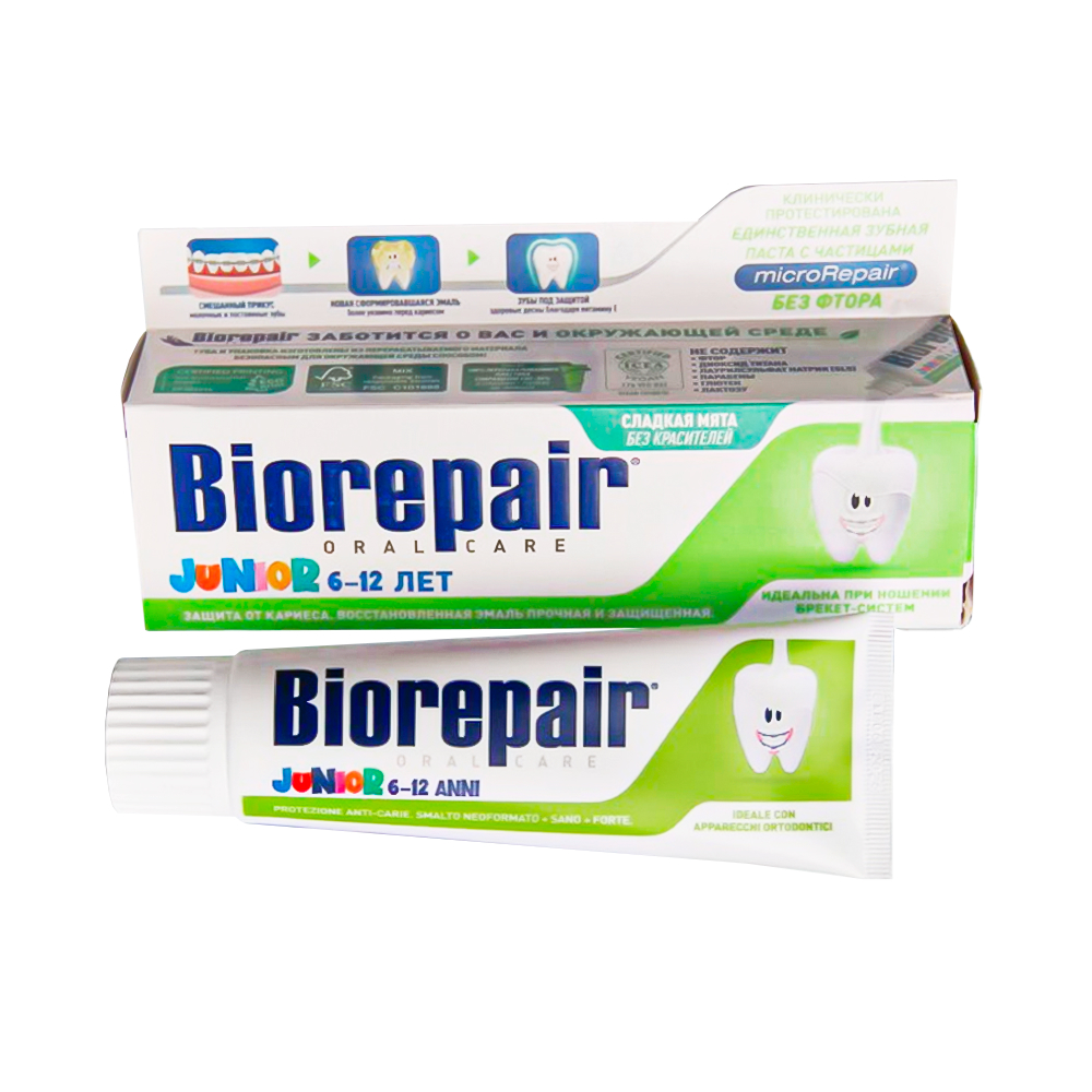Зубная паста Biorepair Junior детская со вкусом мяты, 75мл