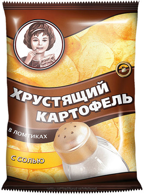 Чипсы Хрустящий картофель в ломтиках с солью, 40г