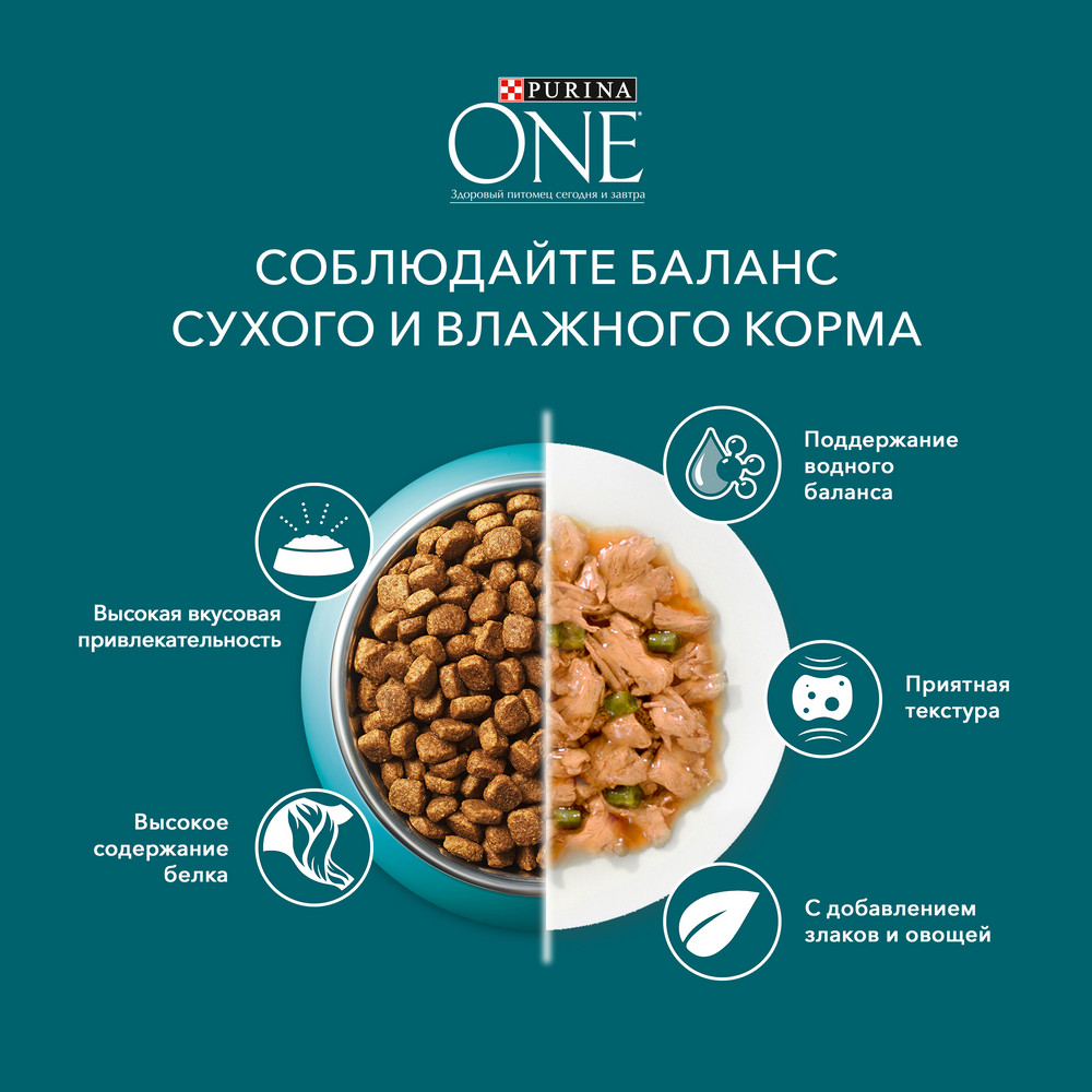 Корм влажный Purina One для стерилизованных кошек говядина, 75г