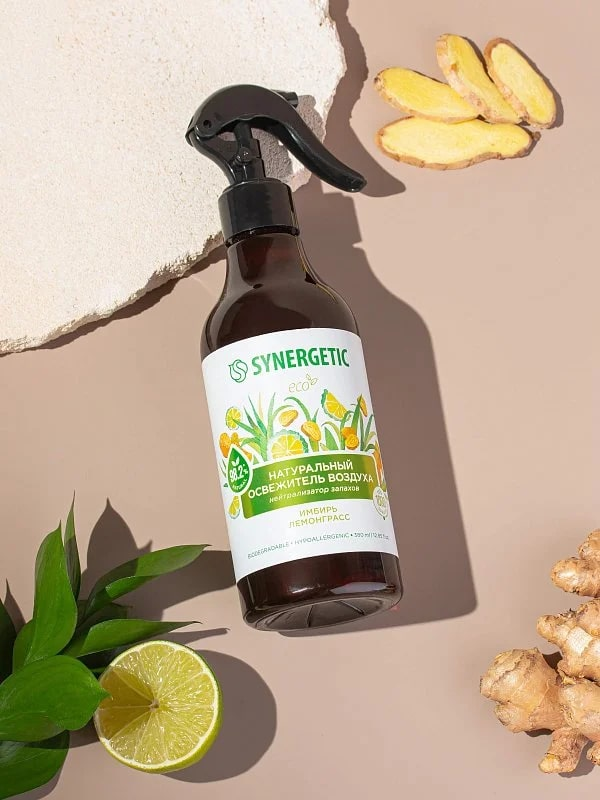 Освежитель воздуха Synergetic Имбирь и лемонграсс, 380мл
