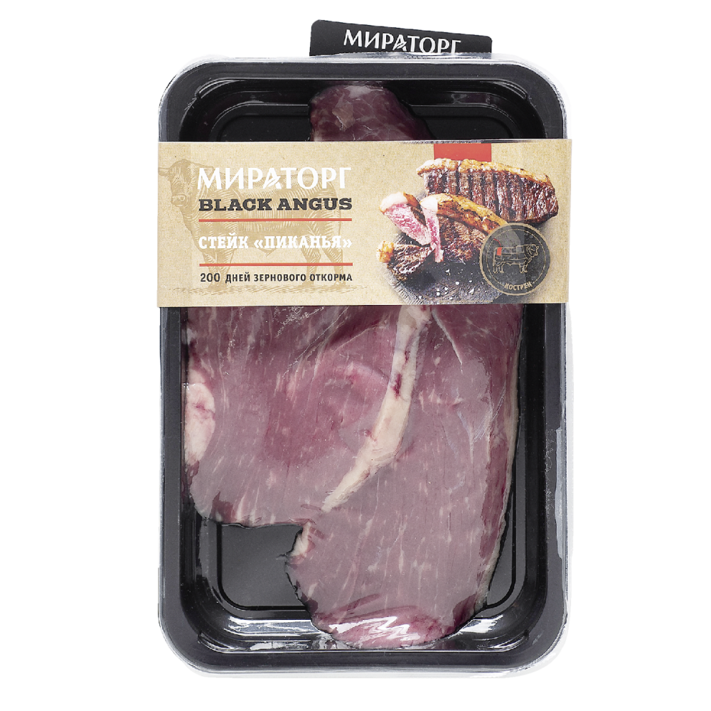Стейк пиканья Мираторг Black Angus охлажденный в вакуумной упаковке 325 г