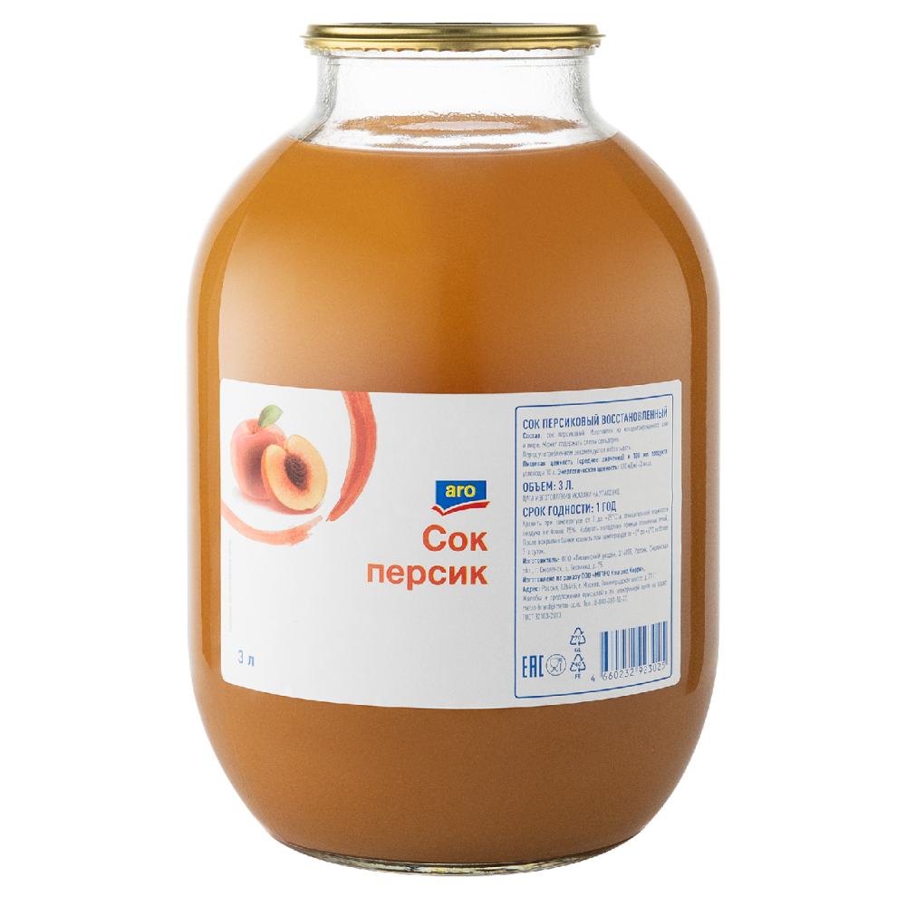 aro Сок персиковый, 3л