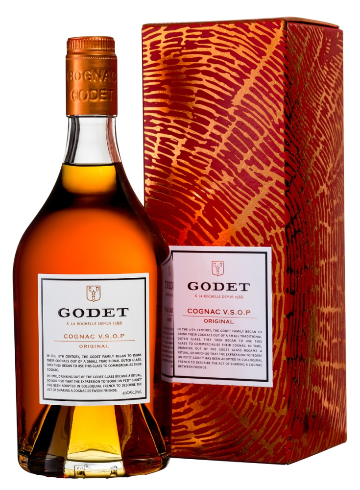 Коньяк Godet Original VSOP в подарочной упаковке, 0.7л