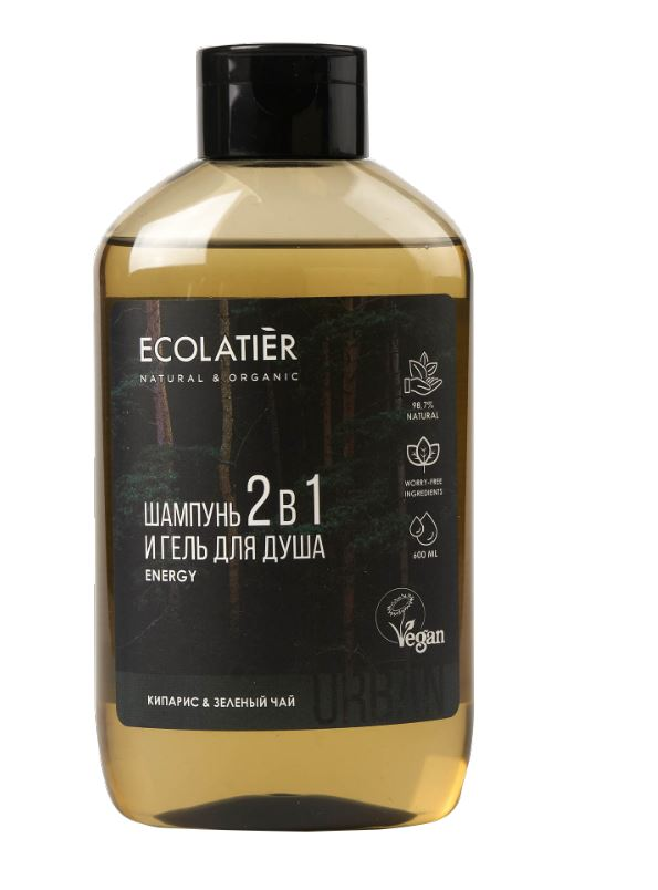 Гель для душа Ecolatier мужской кипарис-чай, 600мл
