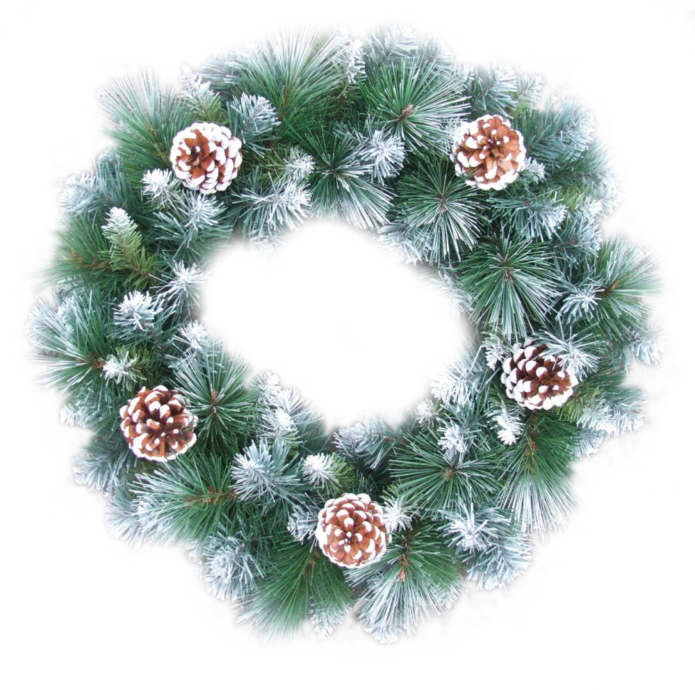 Tarrington House Венок заснеженный с шишками, 45см