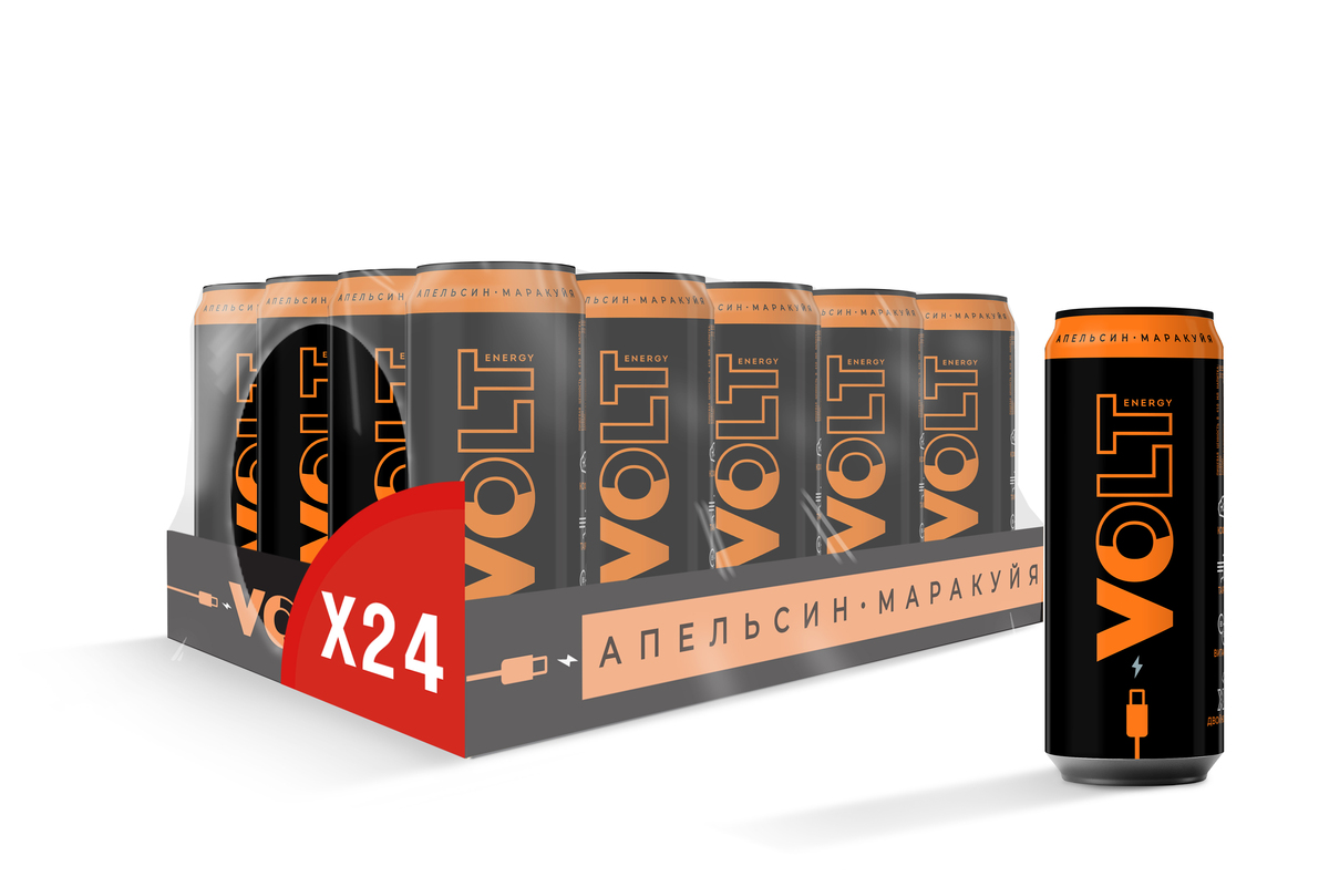 Напиток энергетический Volt Energy апельсин-маракуйя, 450мл