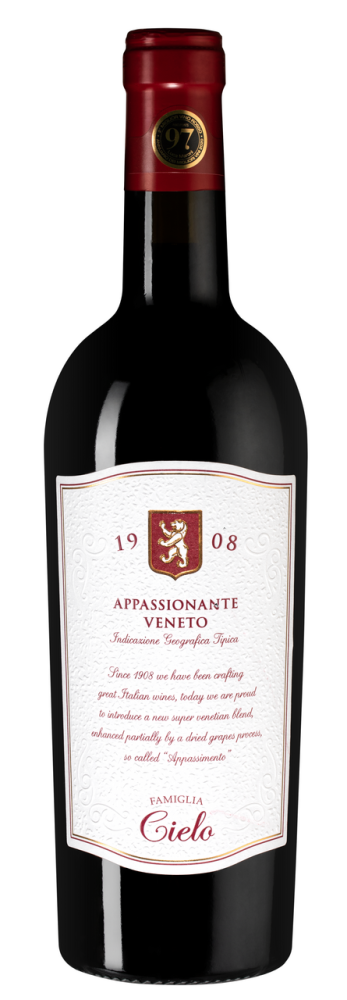 Вино Cielo 1908 Appassionante Rosso красное полусухое, 0.75л