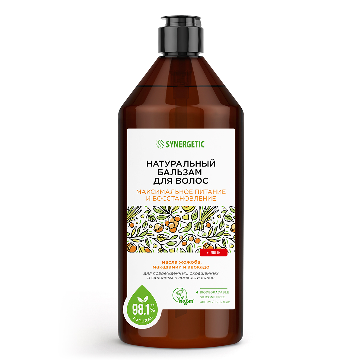 Бальзам Synergetic Максимальное питание и восстановление для окрашенных волос, 400мл